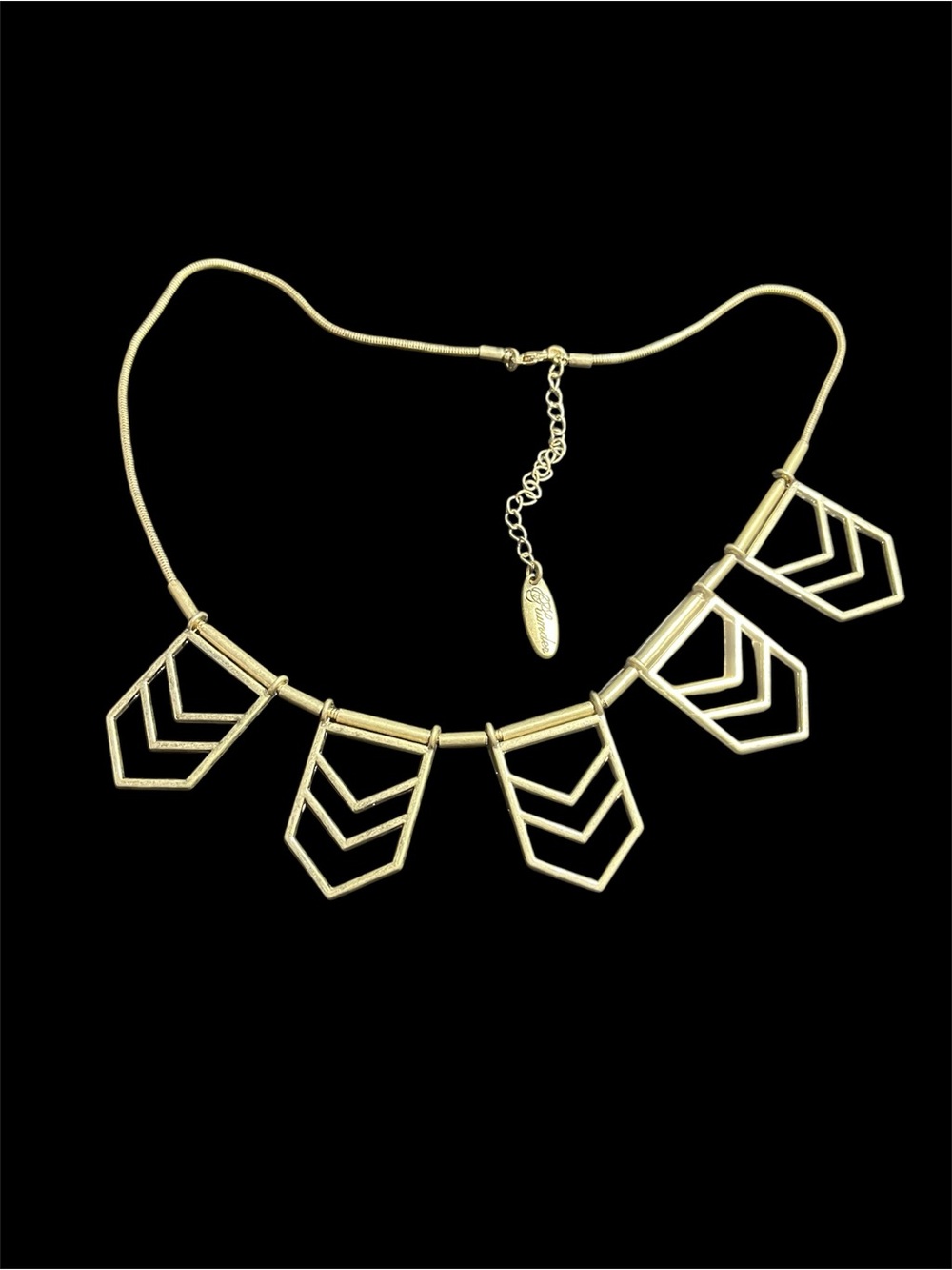 Plunder Lexie Gold Chevron Layered Pendant Necklace